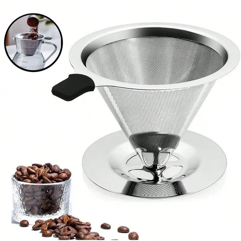 Coador com Filtro de Café Reutilizável em Aço Inox