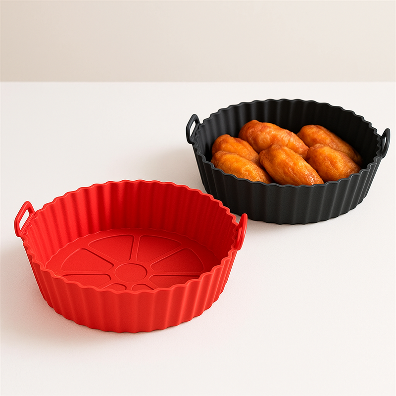 Kit 2 formas de Silicone Redonda  Air Fryer