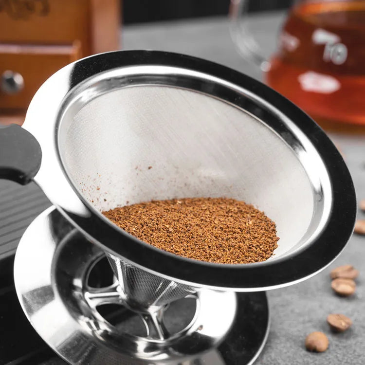 Coador com Filtro de Café Reutilizável em Aço Inox