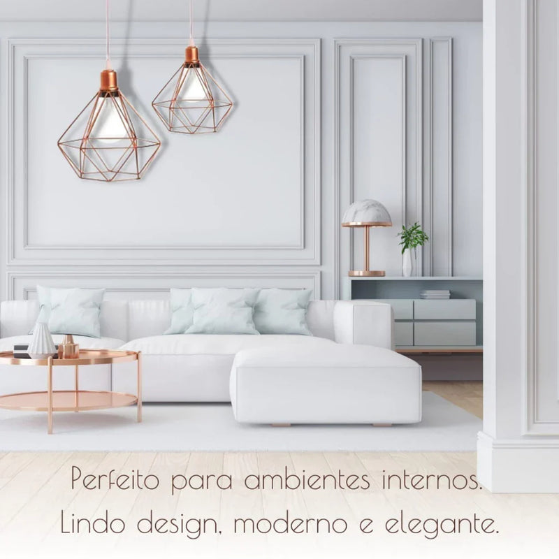 Luminária Pendente Triplo Diamante