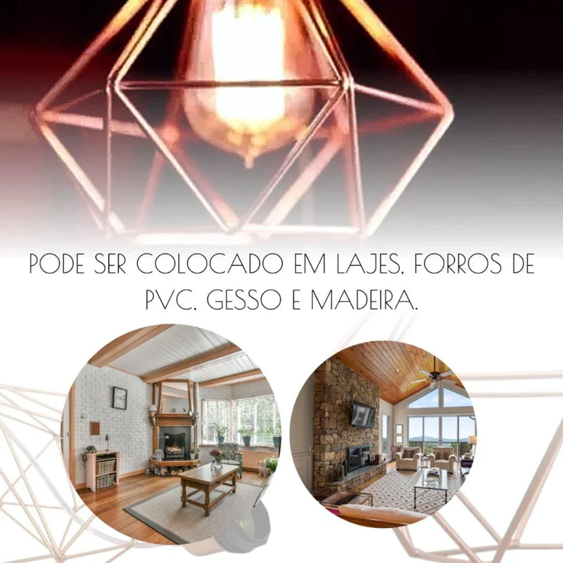 Luminária Pendente Triplo Diamante