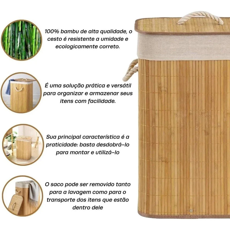 Cesto de Bambu  Luxo 72L