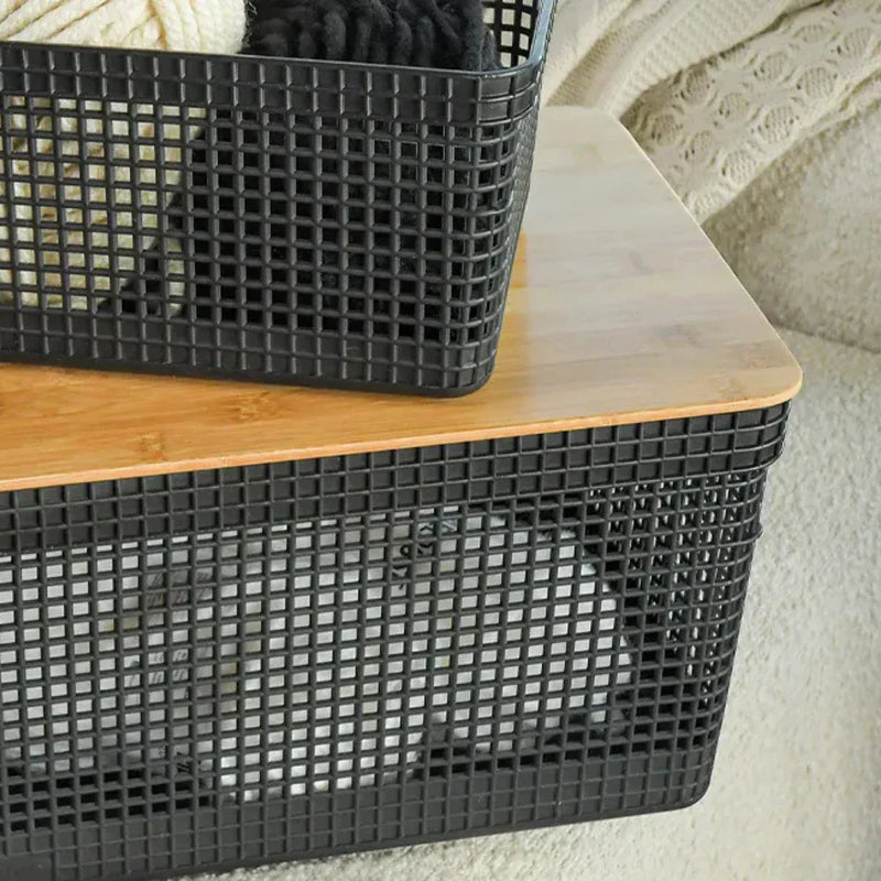 Cesto Organizador 20L Tampa em Bambu