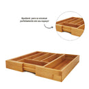 Porta-Talheres de Bambu Extensível