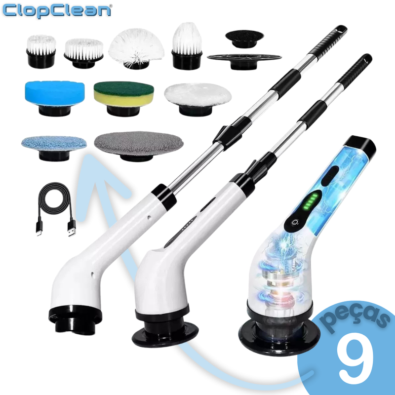 Escova Elétrica 9 em 1 Para Limpeza Profunda - CLOPCLEAN