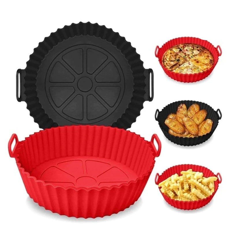 Kit 2 formas de Silicone Redonda  Air Fryer