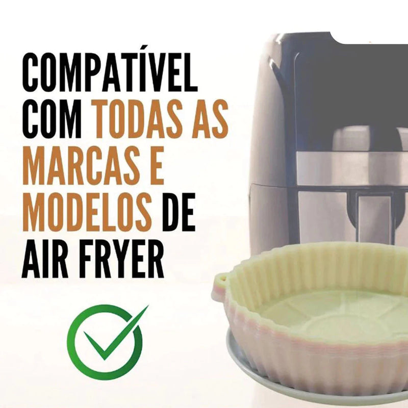 Kit 2 formas de Silicone Redonda  Air Fryer