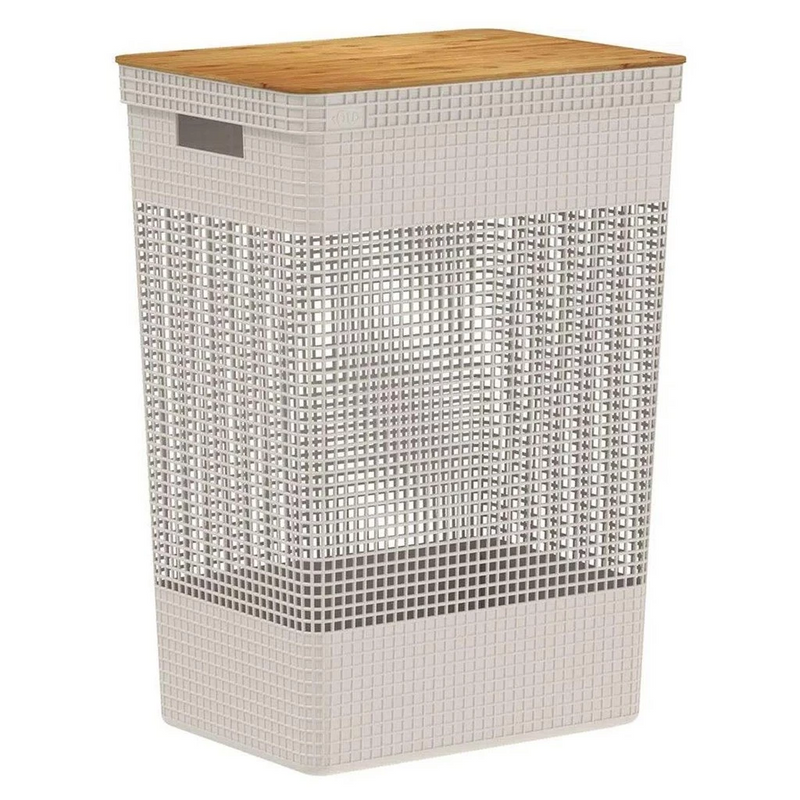 Cesto Roupa Suja 49L | Tampa Bambu
