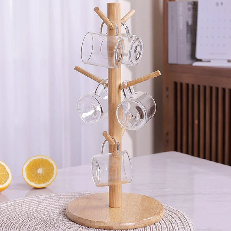 Suporte Porta Xícaras de Bambu