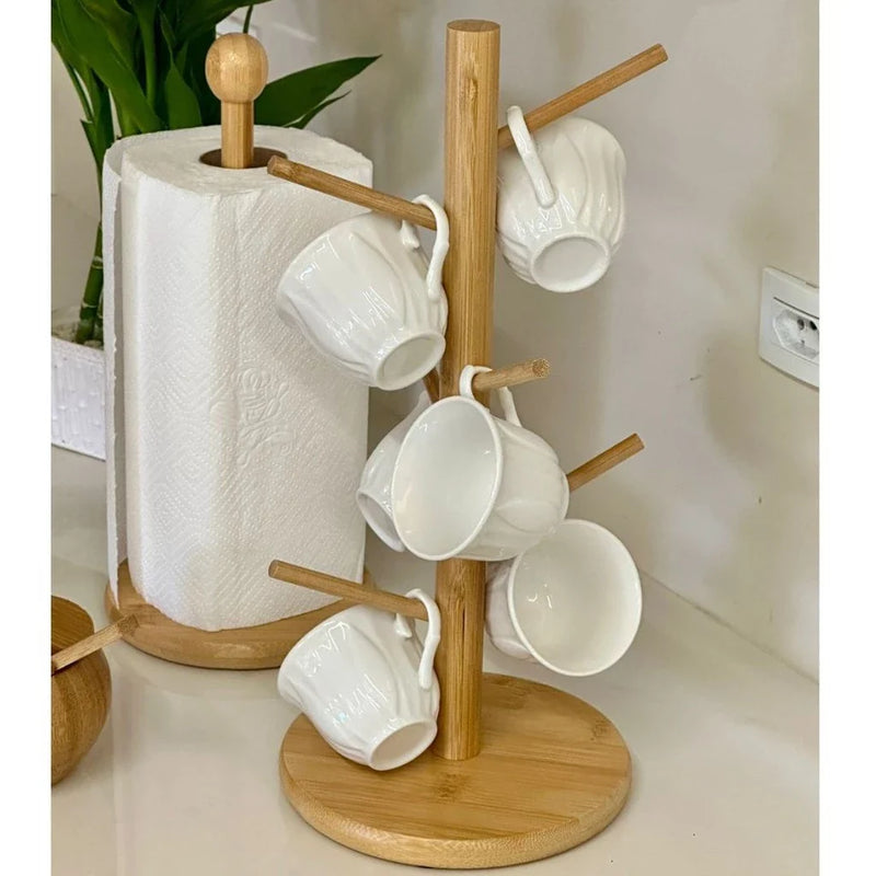 Suporte Porta Xícaras de Bambu