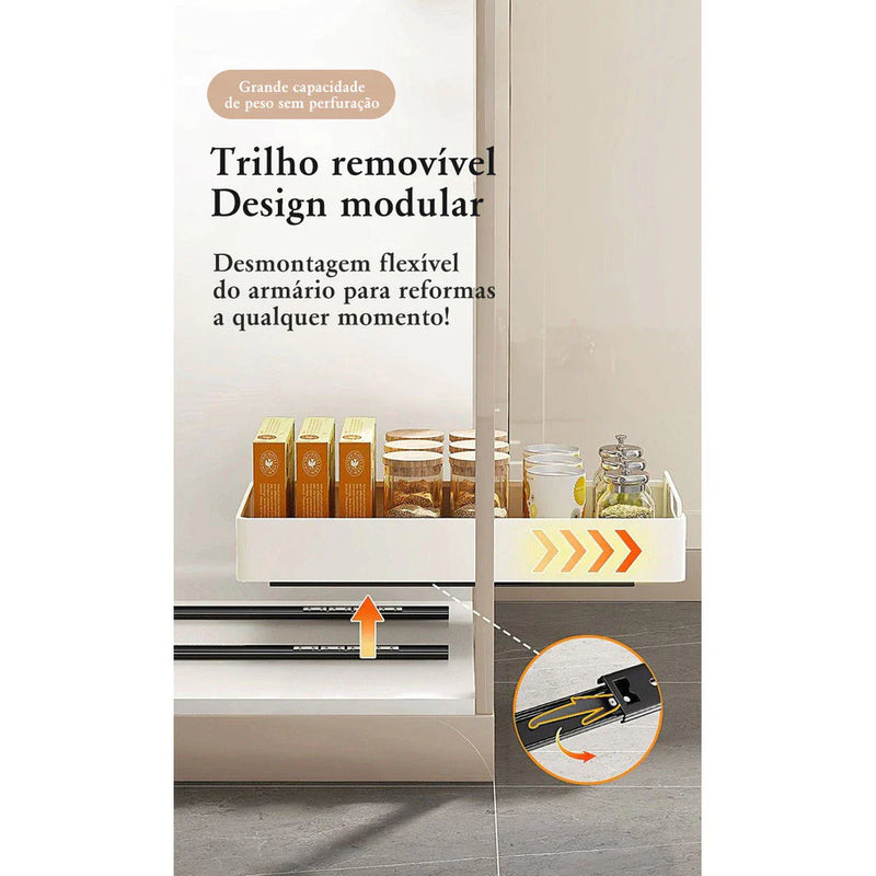 Armário Deslizante Prateleira Organizadora
